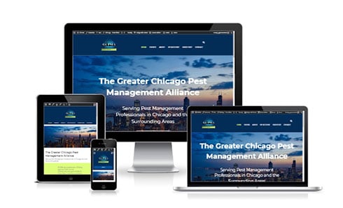 GCPMA website on desktop, laptop, iPad and iPhone screens